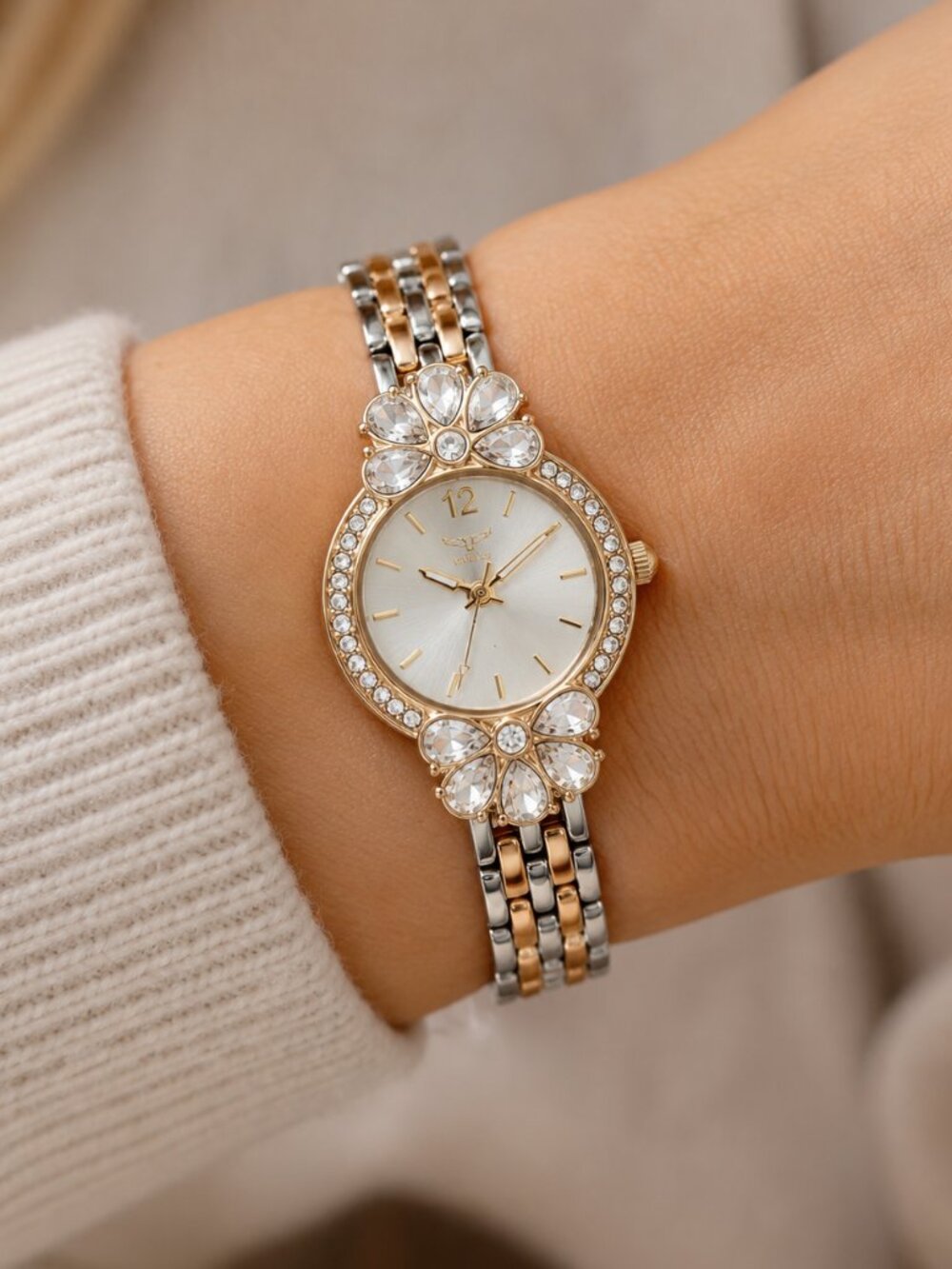 Invicta Wildflower 69107 Women’s 30mm Two-Tone Crystal Watch NIB